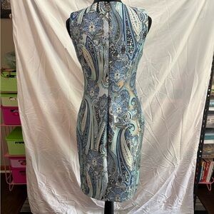 Tommy Hilfiger Blue Sheath Dress Halter Neck Sleeveless